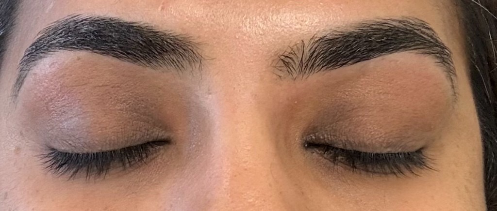 Professional eyebrow threading results